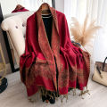 2025 Tassel Blanket Design Thick Pashmina New Winter Warm Soft Shawl Wrap Print Scarf Women Coldproof Neckerchief Poncho Stoles.