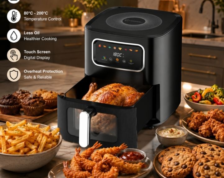 Silver Crest Digital Air Fryer 12 Ltrs With Transparent Basket