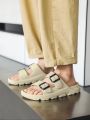 Men's One-Time Molding Comfortable Non-Slip Thick-Soled Wear-Resistant Home Fashion Beach Sandals.