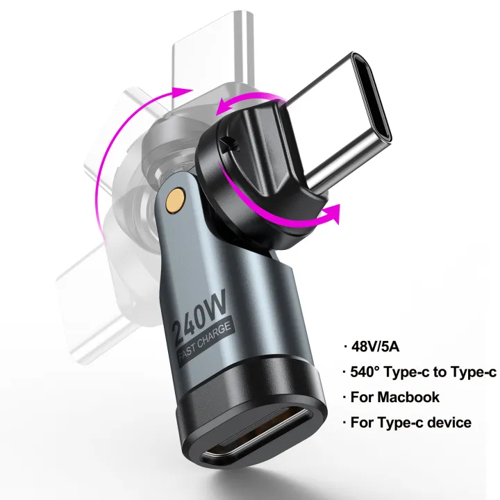 AUFU%20PD240W%20USB%20C%20to%20Type%20C%20OTG%20Adapter%20540%20Rotation%205A%20Fast%20Charge%20Cable%20Converter%20for%20iPhone%2016%20MacBook%20%20%20Laptop%20-%20Image%207