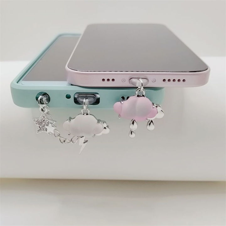 Weather Dust Plug Charm Phone Stopper Pendant Charge Port Plug For iPhone Type C Dust Protection Cute For Airpods Accessories