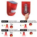 New Solar Infrared Motion Sensor Alarm With 110db Siren Strobe Light For Home Garden Carage Shed Carvan Security Alarm System. 
