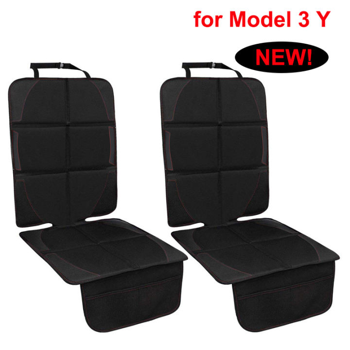 Car Seat Cover for Tesla Model 3 Y Juniper 2026 Oxford PU Leather Protector Mats Child Baby Cushion Protective Mat For Baby Kids