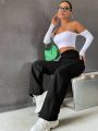 Fashion Women Baggy Joggers Pants Casual Communte Female Chic Straight Cargo Pant Elastic High Waist Elegant Oversized Trousers. 