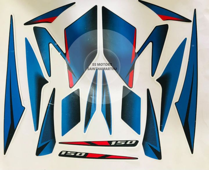 PULSAR 150 TWIN DISC BLUE STICKER KIT