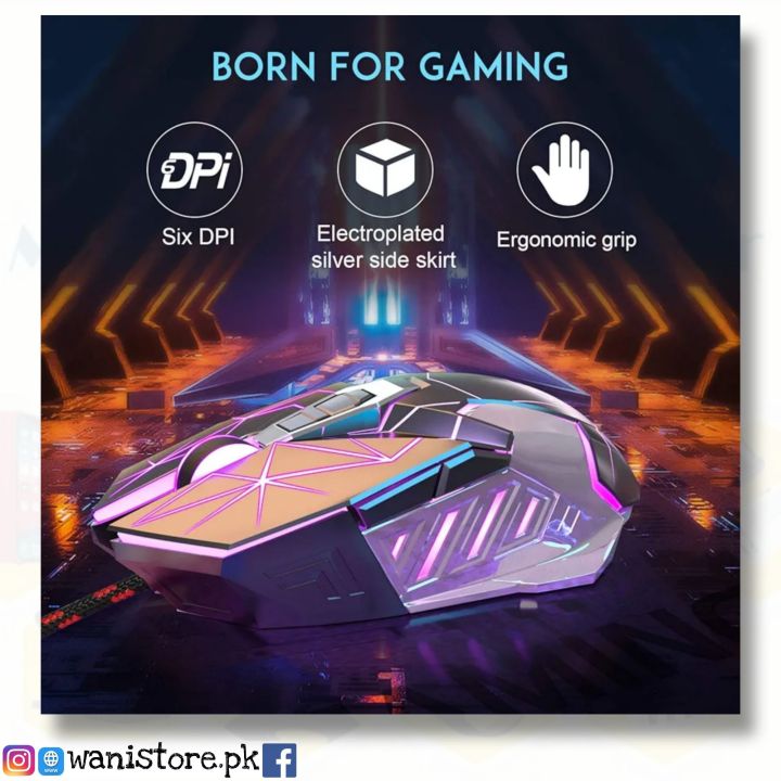 MageGee RBG Gaming Mouse G10 Gaming Mouse Wired, 7 Colors Breathing LED Backlit Gaming Mouse, 6 Adjustable DPI (up to 3200 DPI), Ergonomic Optical Computer Mouse with 7 Buttons for Windows PC Gamers by Wani