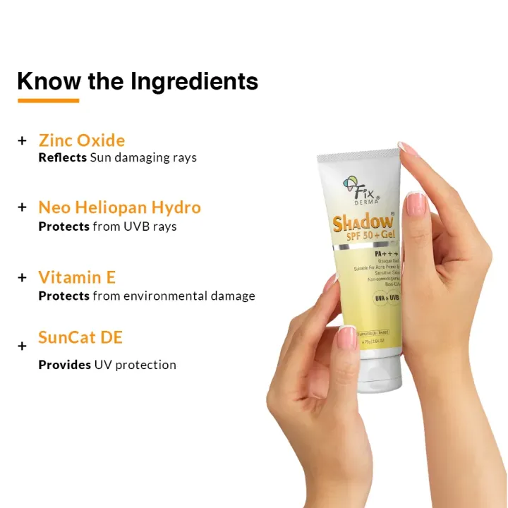 Fix%20Derma%20Shadow%20Sunscreen%20For%20Oily%20Skin%20SPF%2050+%20Gel%20%2075%20gm%20%7C%20Acne%20Prone%20-%20Image%205