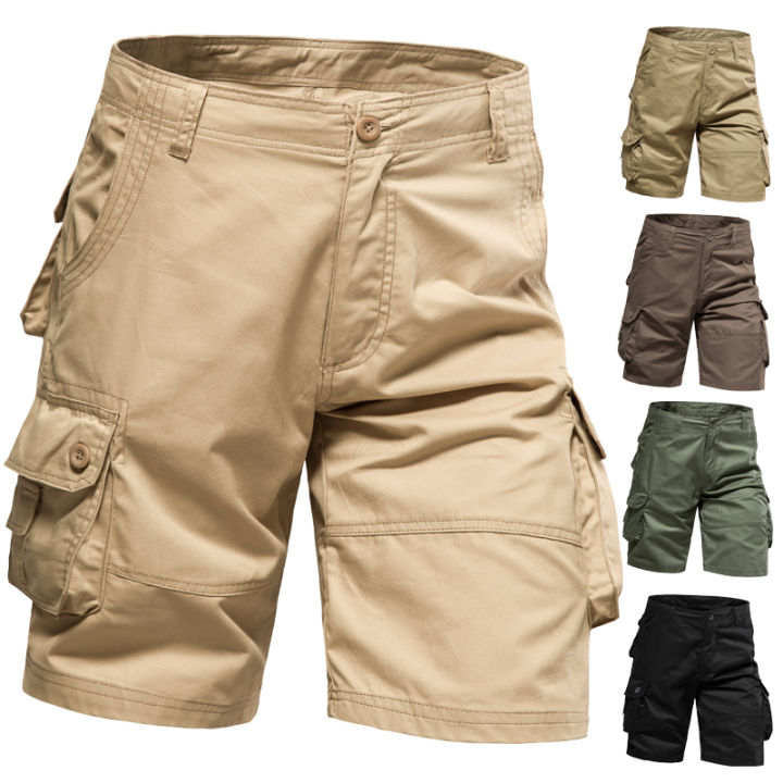 Men's Shorts Loose Large Size Multi-Pocket Overalls Summer Cotton Comfortable  Pants Outdoor Casual Sports Beach Pants