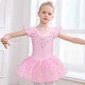 Girls Dance Leotards for Ballet Dress Shiny Tutu Skirted Leotard Gymnastics Bodysuit Ballet Wear Stage Performance Costume.