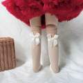 Stretchable Kids Fishnet Bow Socks - Free Size. 