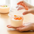 50PCS Disposable Plastic Cups With Lids Used For storing Ice Cream Dessert Jelly Plastic Cups Yogurt Pudding Fruit Containers.