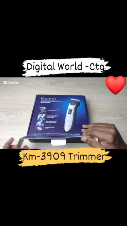 Kemei KM-3909 Professional Electric Hair Trimmer Clipper Steel Blade