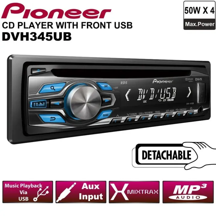 Pioneer Car Audio Player DVH-345UB Original, DVD / CD / VCD / USB / MP3 / WMA / AAC / Playback
