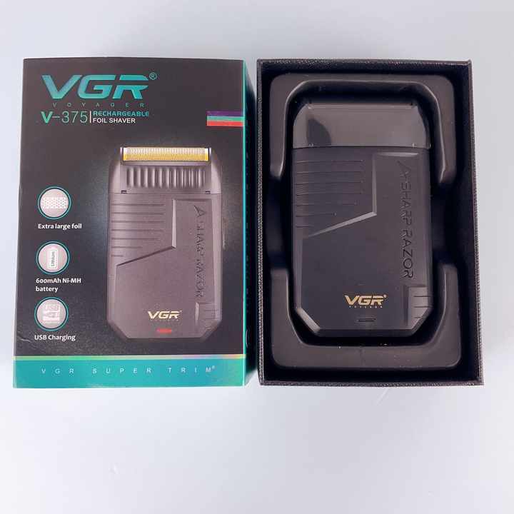 VGR V-375 Professional Electric Ultra Thin Shaver Rechargeable Razor for Face Care Beard Trimmer Reciprocating Blade with USB Travel Shaver, Men's Electric Razor, Electric Shaver