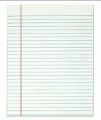 Rule Sheet (100) Sheets, Ruled Writing Paper. 