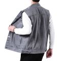 High end retro denim vest, men's sleeveless lapel, vest vest, vest, vest, vest, vest, vest, vest, multi pocket workwear.