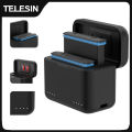 TELESIN Portable Battery Charger For Insta360 X3 X4 Battery 2 Slots TF Card Battery Storage Charger Box For Insta 360 X3 X4.