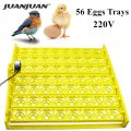 Egg Incubator Automatic 56 Plastic Bird Eggs Duck Chicken Eggs Hatching Machine 220V HDD Incubator Trays with Auto Turn Motor Automatic Incubator Tray. 