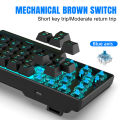 Backlit 68 Key Mechanical Keyboard Dual-Color Keycaps USB-C Detachable - Ideal for Gaming Office Home Easy Storage. 
