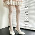 Women's White Hollow Out Tights French Gentle Style Diamond Mesh Friendly Comfortable Versatile Pantyhose For Dating Shopping. 
