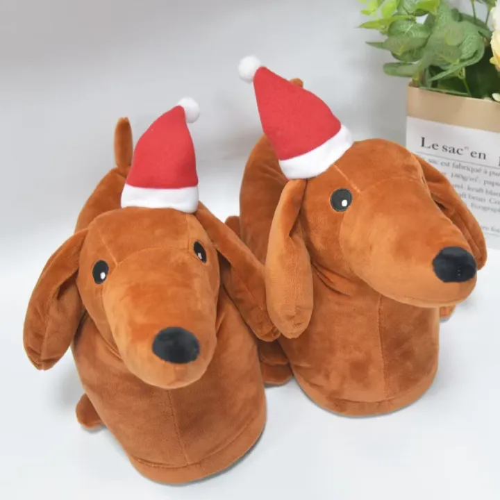 TreasuringU%20Dachshund%20Plush%20Slippers%20Cartoon%20Weiner%20Dog%20Non-Slip%20Fuzzy%20Shoes%20Funny%20Animals%20House%20Slippers%20Christmas%20Gifts%20-%20Image%205