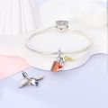 925 Sterling Silver Cute Inspirational Charms Butterfly Bee Hamsa Beads Fit Original Bracelets Energy Jewelry  For Woman. 