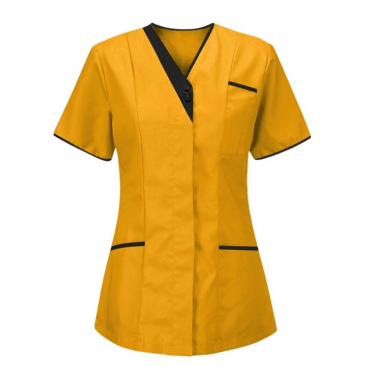 Women's%20Fashion%20Solid%20Colour%20V-Neck%20Short%20Sleeve%20Overalls%20With%20Pockets%20Basic%20Summer%20Lightweight%20Comfoy%20Tops%20-%20Image%203