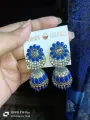 Silver Indian Stone Jhumka Earrings. 