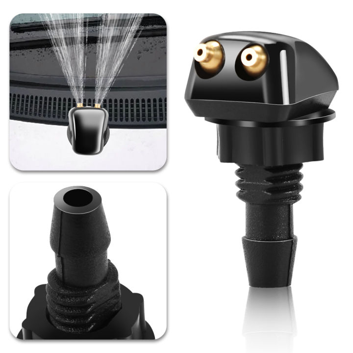 2Pcs Front Windshield Washer Nozzles – Adjustable Spray Jets for Jeep&Dodge Ram 1500 2500 3500,Challenger,Caliber,Clog-Resistant