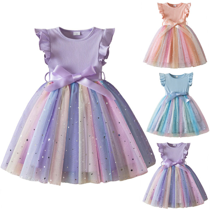 New%20Girls%20Dress%20for%20Sequins%20Birthday%201-5Y%20Toddler%20Girls%20Rainbow%20Tulle%20Dress%20Sweet%20Kids%20Princess%20Dress%20for%20Girls%202025%20Summer%20Wear%20-%20Image%203