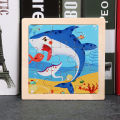 Hot Sale 11X11CM Kids Wooden Puzzle Baby Cartoon Animal Traffic Tangram Wood Puzzle Educational Jigsaw Toys For Children . 