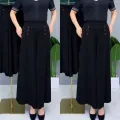 Office Lady's Loose Elegant Chic Thin Wide Leg Pants Summer Fashion Trend Trousers All-Match Women's Pants With Pockets Buttons. 