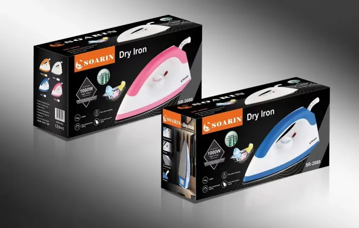 Soarin (SR-2080) Dry Iron 1000 Watt With Non-Stick Stainless Steel Soleplate