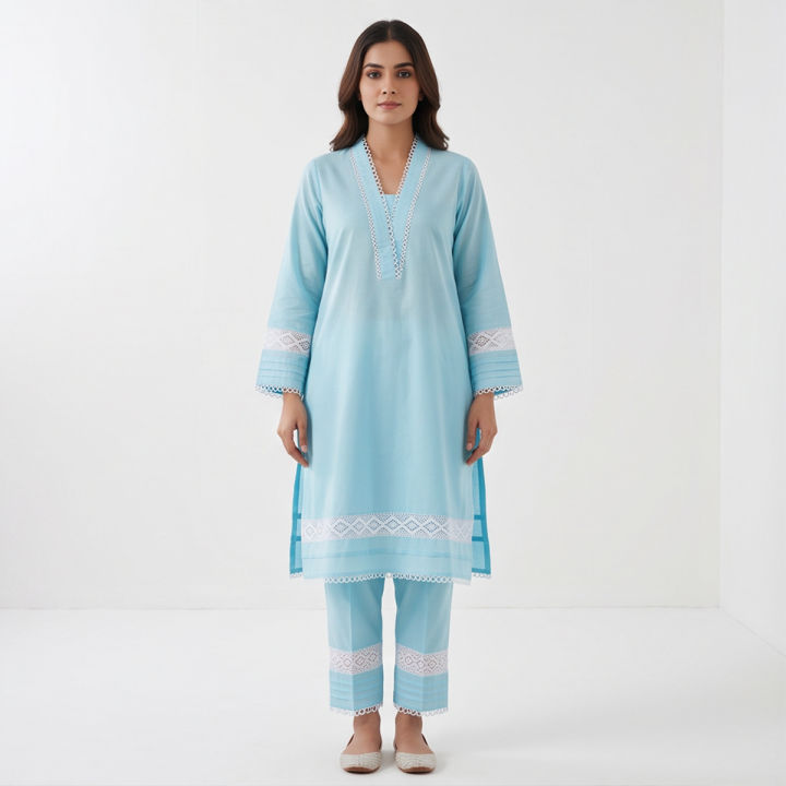 Stitched Glorious Designed Fashionable Kamiz and Sallower two piece collection for women and girls ( 2 Pcs )