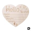 Wooden Hello World Birth Announcement DIY Sign Wood Baby Milestone Card Recording Cards Baby Photography Props Birth Cards. 
