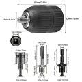 10mm/13mm Keyless Drill Chuck, 1/2in 3/8in Hex Shank/SDS-Plus/Square Quick Grip Adapter, Chuck for Drill Bit Screwdriver&Sockets. 