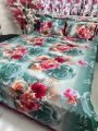 King Size Cotton Bed Sheet with Matching 3 Pillow Covers.