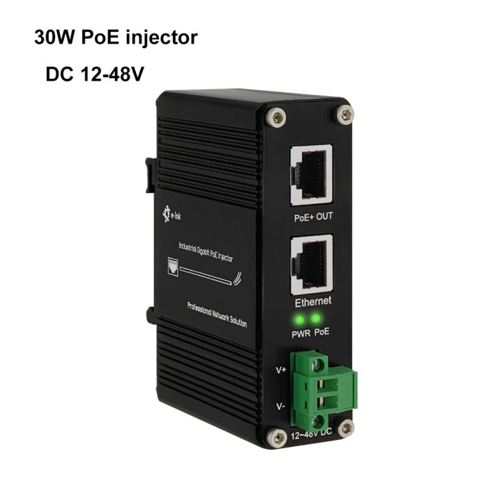 Industrial Gigabit PoE Injector, 30W/95W PoE Adapter, IEEE802.3 af/at ...