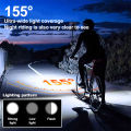 Solar Bicycle Light with Horn 120dB TYPE-C Rechargeable MTB Road Bike Front Lamp Flashlight Bicycle Light 1200 mah. 