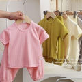 Summer fashion for boys and girls casual two-piece set of original color. 