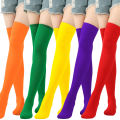 Christmas Stockings Over Knee Long High Socks Women Halloween Striped Stockings Dance Cosplay Performance Solid Colors Leggings. 
