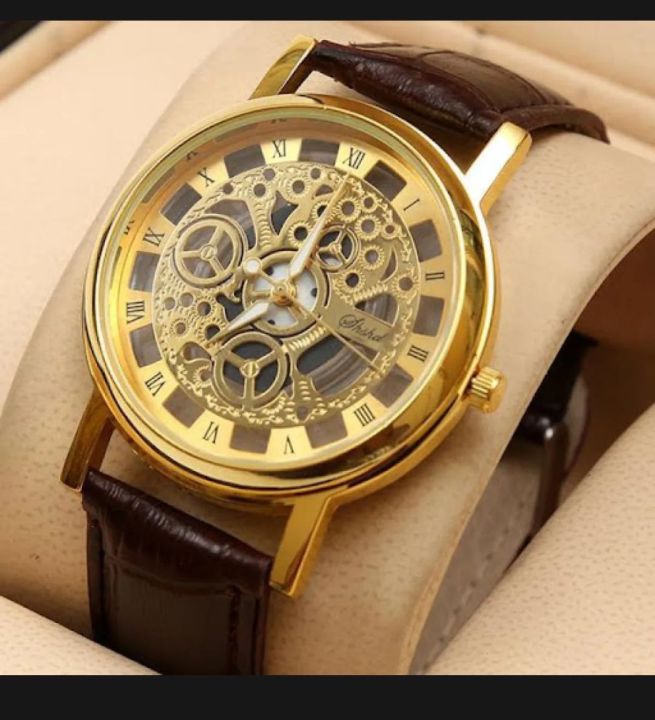 Skaliton double sided glass transparent watch for men/women/boys & girls skeleton watch for men / boys  slimy watch leather watch best quality watch for boys one of the best look