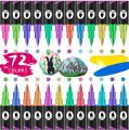 24/48/72 Colors Acrylic Paint Markers,Dual Tip Pens With Dot Tip and Brush Tip for Rock Painting,Wood,Ceramic,Fabric,Canvas,DIY. 