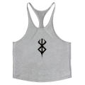 Berserk Graphic Cotton Tank Top for Men Summer Sleeveless Y-Back Vest Gym Muscle Training Athletic Workout Undershirt Activewear.