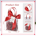 10pcs Clear PVC Gift Bags with Pink Ribbon Plastic Tote Bag Gift Wrap Bag for Wrapping Holiday Gifts  Shopping Birthday Supplies. 