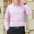 New Plus Size Men Solid Color Business Shirt Fashion Classic Basic Casual Slim White Long Sleeve Shirt Brand Clothes. 