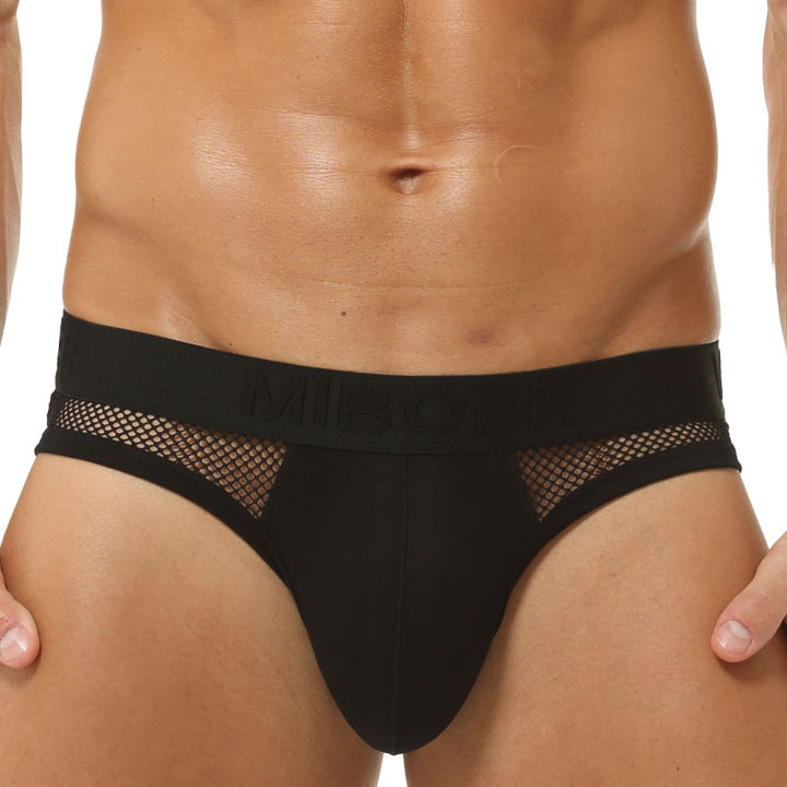 Men's%20%20High-Elastic%20Mesh%20Briefs%20Classic%20Black%20White%20Sports%20Low-Rise%20Gym%20Underwear%20Breathable%20Comfortable%20Athletic%20Fit%20Underw%20-%20Image%204