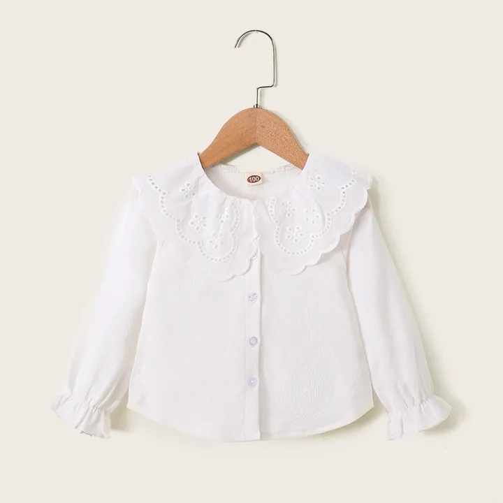 1-6%20Years%20Kids%20Girls%20Long%20Sleeve%20Top%20Lace%20Doll%20Collar%20Autumn%20Korean%20Style%20White%20Shirt%20Toddlers%20Girls%20Daily%20Versatile%20Clothes%20-%20Image%207