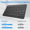 Mini Wireless Keyboard, Portable Mini Wireless RGB Backlit Portable Keyboard, Ultra Slim and Compact Wireless Keyboard for Phone Tablet Laptop, Easy Connection (Black) & (White). 