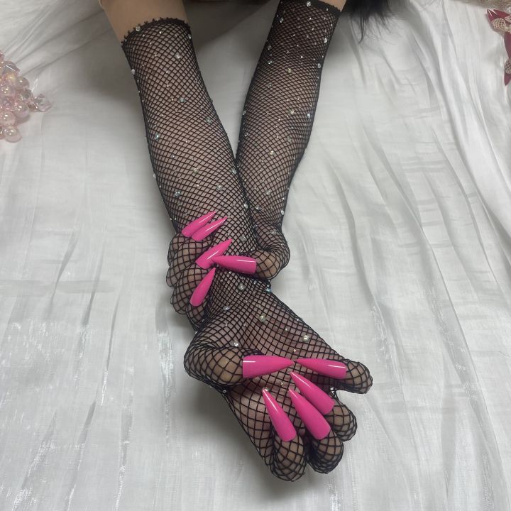Female%20%20Thin%20Hollow%20Flash%20Drilling%20Mesh%20Fishing%20Net%20Cosplay%20Halloween%20Dance%20Nighub%20Wedding%20Party%20Accessories%20Nail%20Gloves%20-%20Image%206